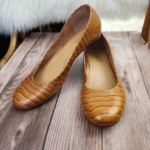 Vionic Hannah Croc orthaheel camel Pre-owned excellent condition 9.5